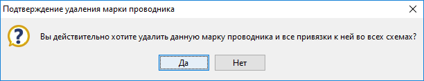 Диалог подтверждения удаления марки